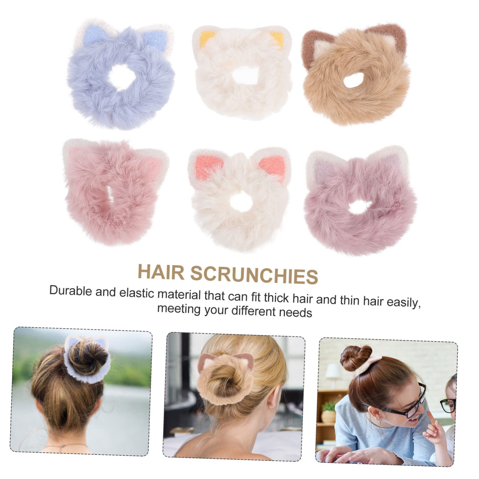 FOMIYES 18piezas Scrunchies De Para Niñas Coleteros De Peluche Elásticos Coloridos y Versátiles Para Coletas Recogidos