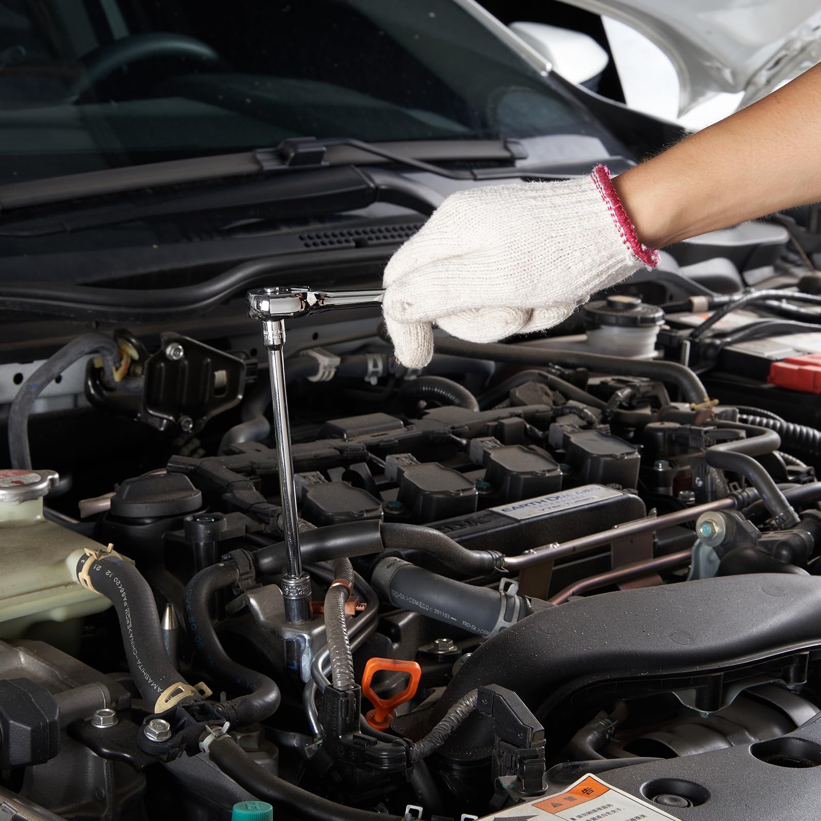 VEVOR Mechanics Tool Set and Socket Set, 1/4" 3/8" 1/2" Drive Deep and Standard Sockets, 450 Pcs SAE and Metric Mechanic Tool Kit with Bits, Combination Wrench, Hex Wrenches, Accessories, Storage Case