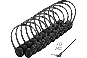 Kids Classroom Wired Headphones Bulk 10 Pack for School Student