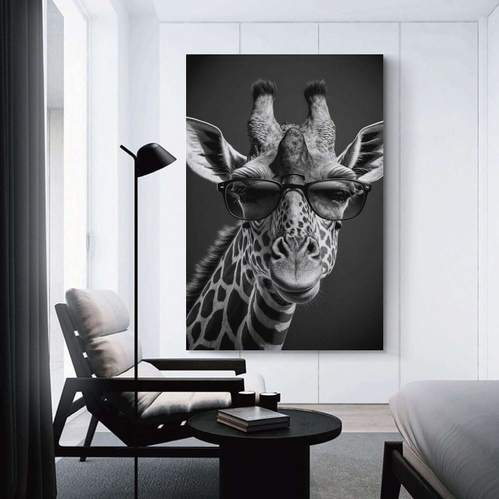 Junmoney Portrait of A Giraffe Decorative Wall Artwork, 20x30inch(50x75cm), for Home Lounge, Bedroom Or Reading Nook, Eye Catching Artwork for Blank Walls