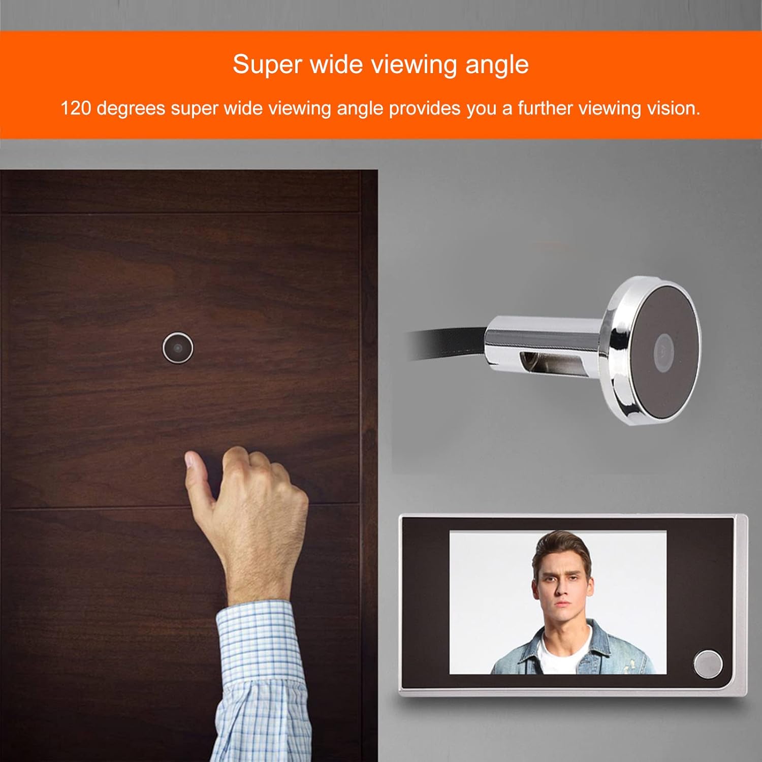 Door Viewer, 3.5in LCD Screen Color Screen Door Camera, Home Digital Peephole Camera, Electronic Safety Door Peephole, Peeper with 120° Angle View for Home Security Door Viewer, 3.5in LCD Screen Color Screen Door Camera, Home Digital Peephole Camera, Electronic Safety Door Peephole, Peeper with 120° Angle View for Home Security