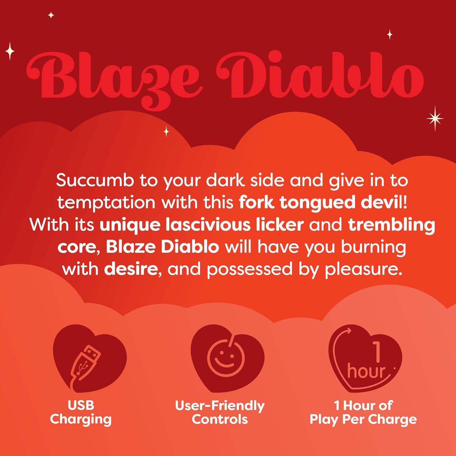 Blaze Diablo Mini Vibrator - Unicorn Vibrators with Powerful Pulses of Pleasure; Unicorn Sex Toys for Women, Small Vibrator and Cute Ladies Personal Toys