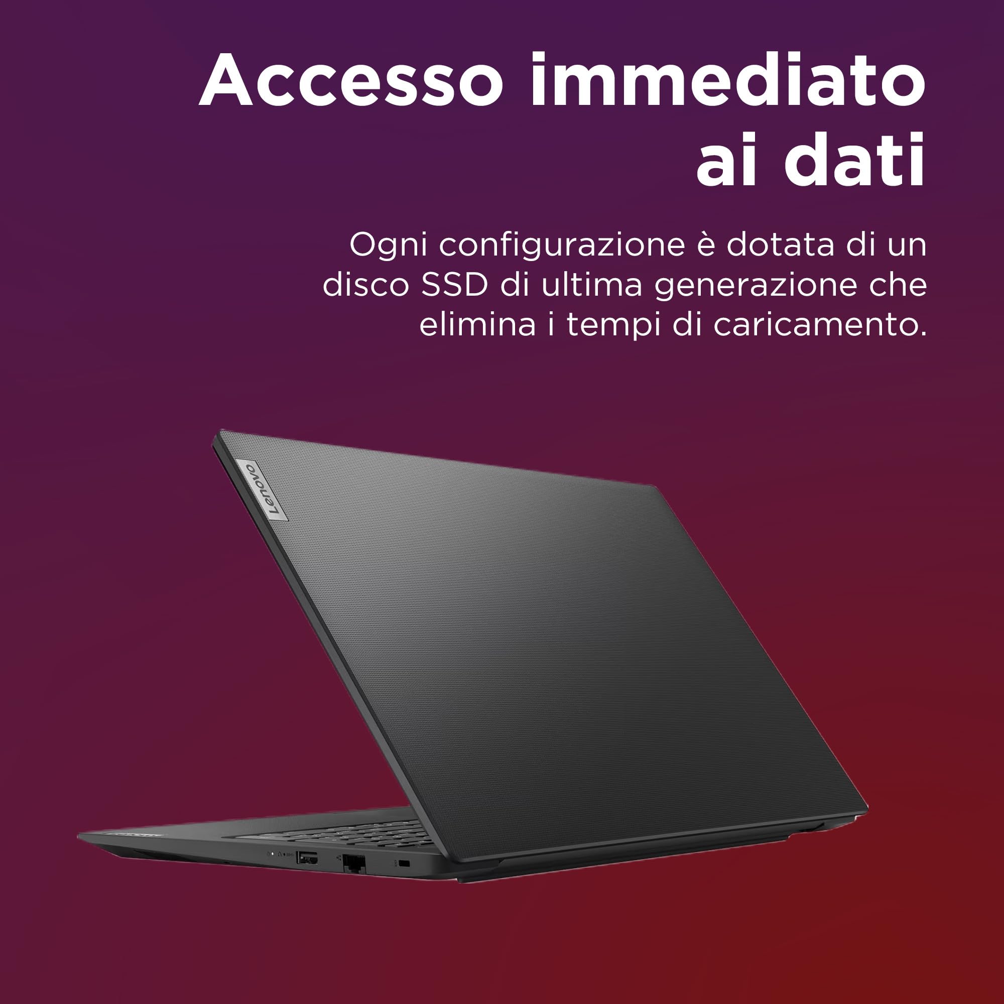 Lenovo V15 G4 AMN, PC portatile professionale 15.6" Full HD con processori AMD Ryzen 3, memoria RAM DDR5 8 GB e SSD ultra-rapida 256 GB, Windows 11 Pro – Nero