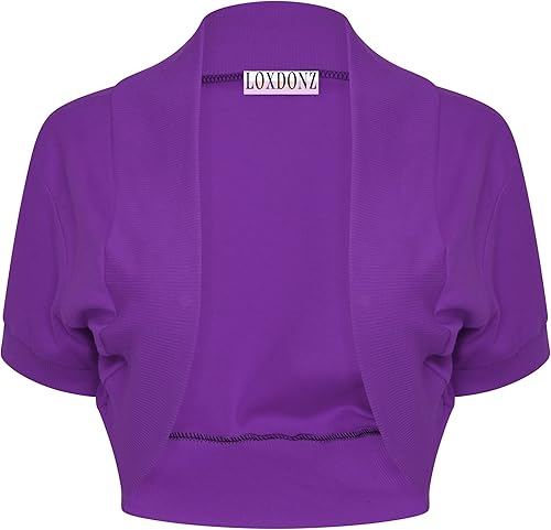 Miniatura 5 de Loxdonz Chamarra de manga corta para niña, cárdigan de algodón para niños