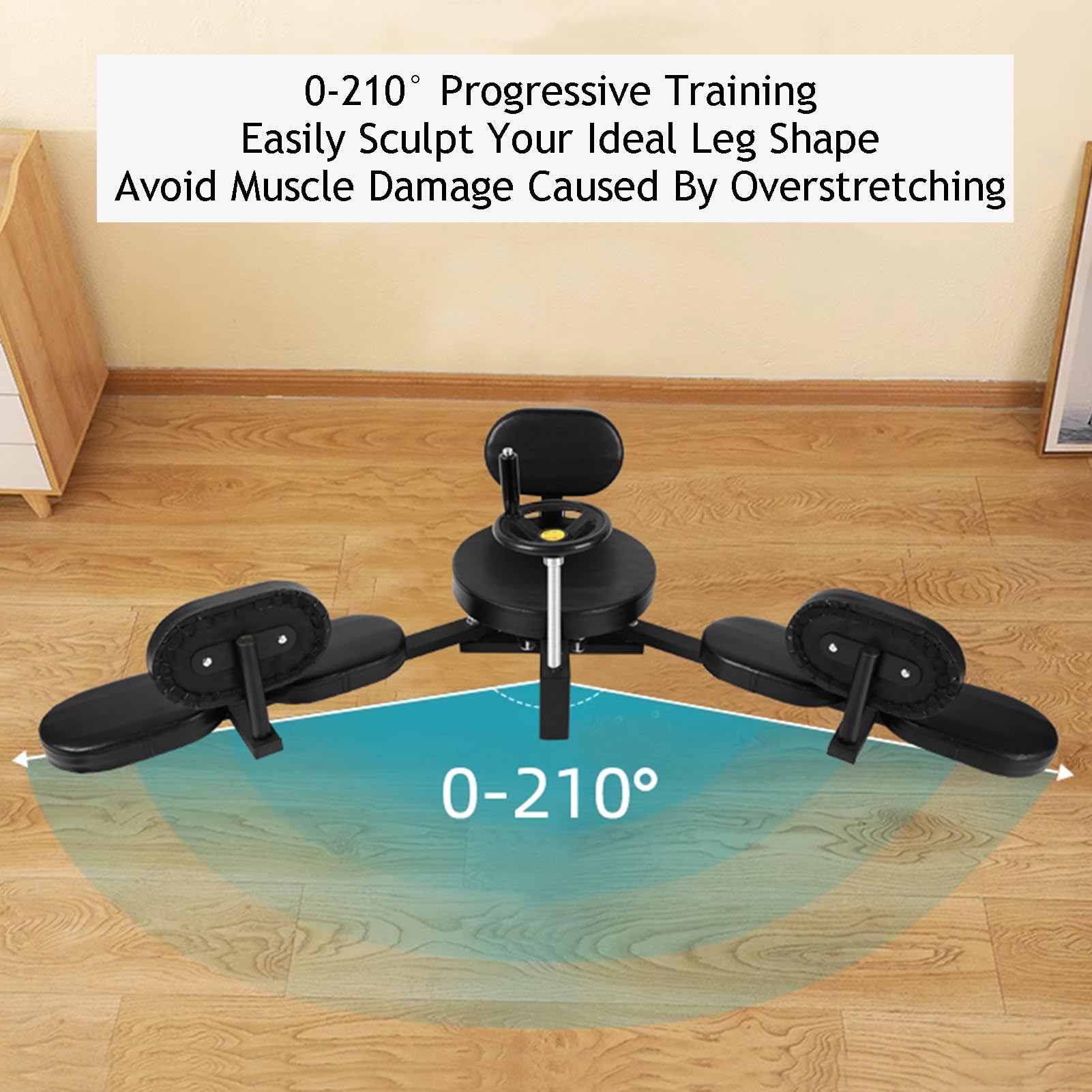 Beinpresse Maschine – Robuste, verstellbare Dehnungsausrüstung, 0-210° Winkel, unterstützt 150 kg, ideal für Yoga und Fitness