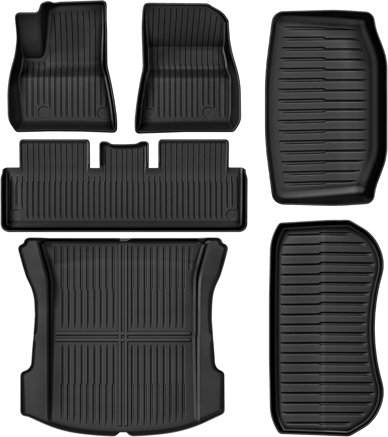 OEDRO Floor Mats for Tesla Model 3 2023-2020 Custom Fit All Weather Durable TPE Automotive Interior Cargo Liners Trunk Mats Accessories for Model 3 (Not fit Highland)