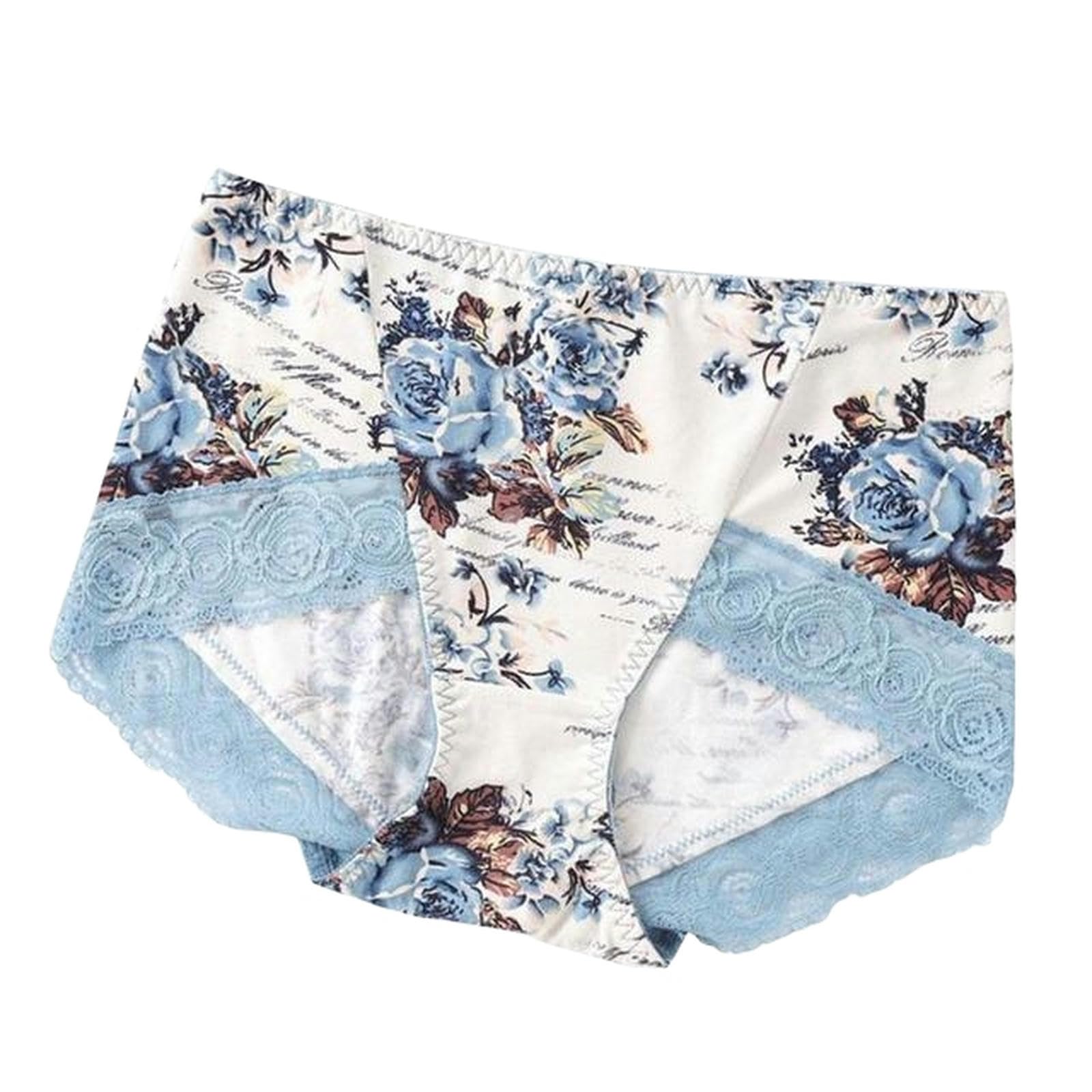 Slip Donna 3 Pacchetti Fiori di Cotone in Pizzo di Seta Ghiacciata Stampare I Slip da Donna A Vita Bassa