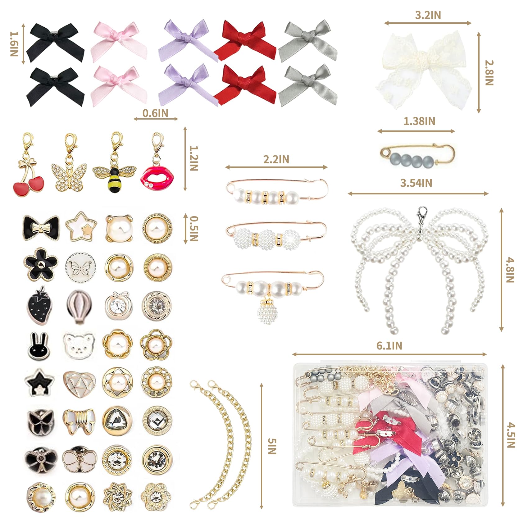 60 Piezas Colgantes para Zapatillas con broches de perlas y diamantes de imitación, Colgante con cierre de langosta para cordones, calcetines, ropa y accesorios decorativos — view 2