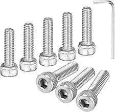 M METERXITY 50-Pack M4 x 14mm Socket Head Cap Screws, 304 Stainless Steel Hex Machine Bolts, Allen Socket Drive Screw with Hex Wrench for Repair/DIY, Fully Threaded Fasteners Kit [Silver]