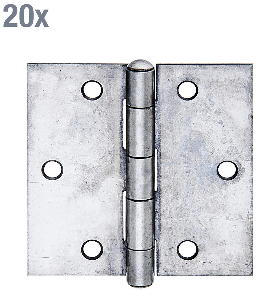 Alberts 852016 Scharnier | quadratisch | Edelstahl | 60 x 60 mm | 20er Set