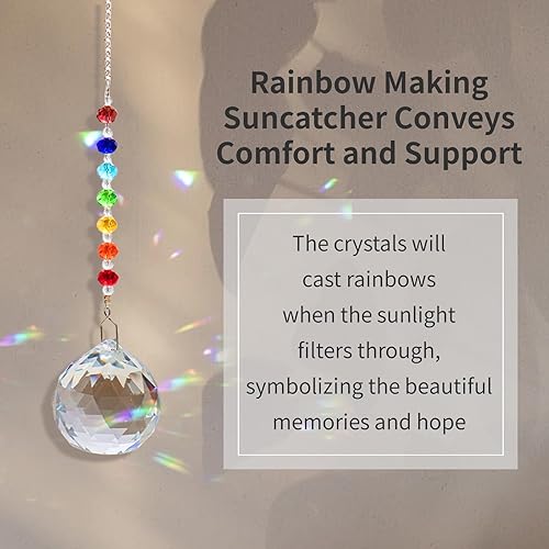 Miniatura 7 de Regalos de condolencia para la pérdida de un ser querido, atrapasueños de cristal arcoíris, memorial único de condolencia para la pérdida de mamá