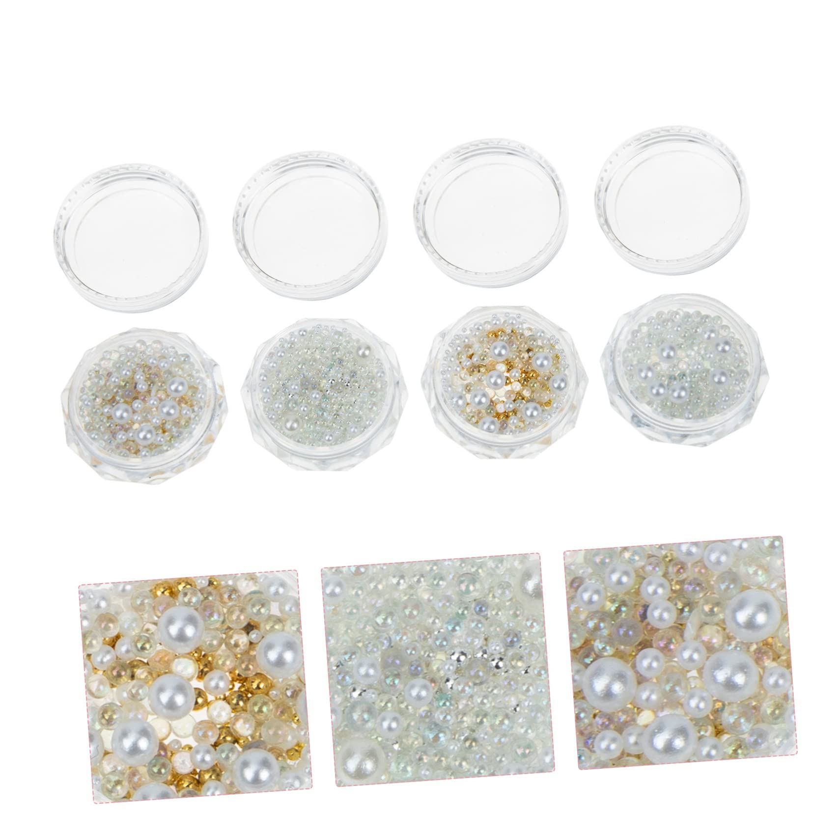 20 cajas 3D para uñas para manualidades sin agujeros estilo mixto para decoración de libros de perlas decoración de uñas decoración del hogar decorativa suministro de uñas la