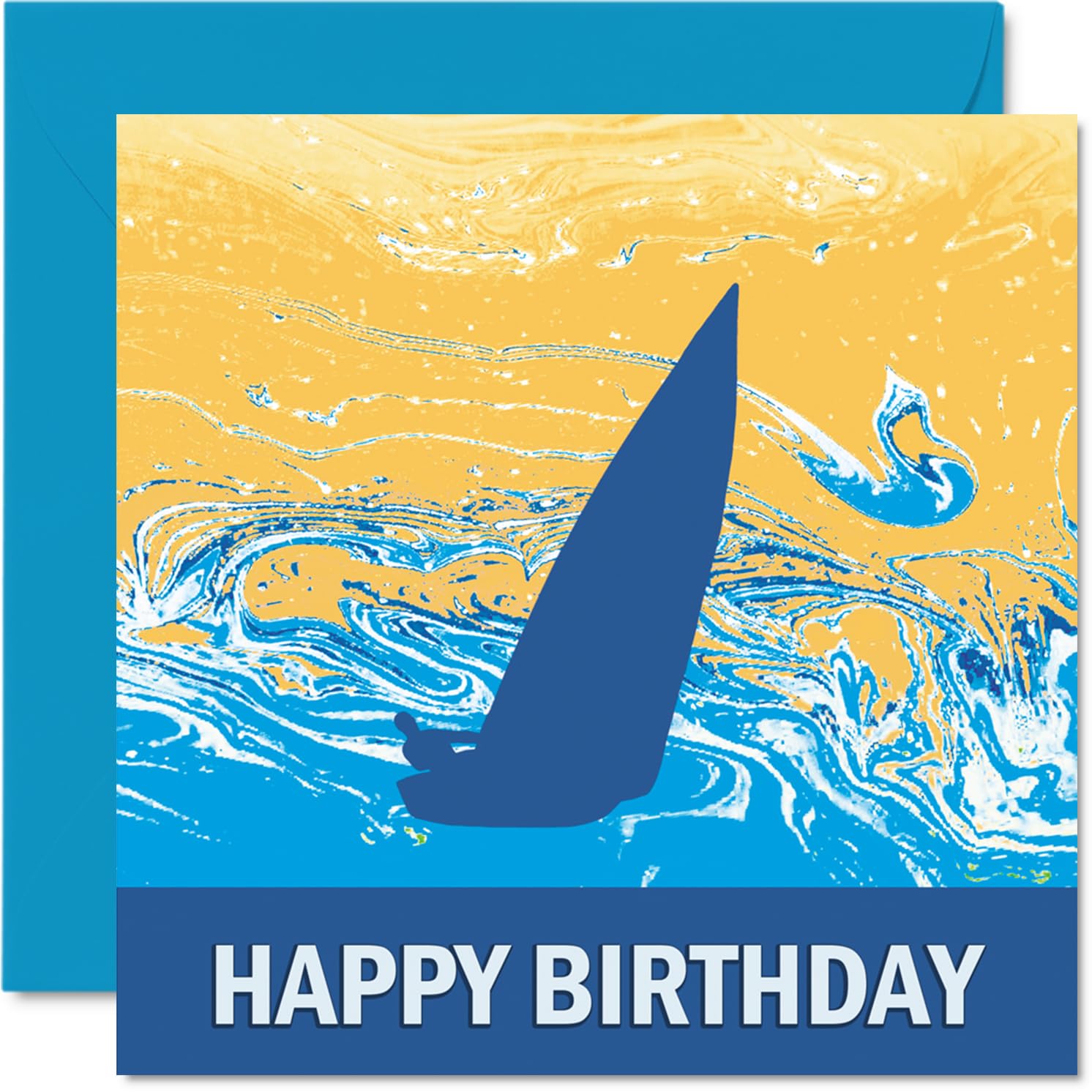 Sailing Sport Birthday Cards - Boys in Sports - Happy Birthday Card for Boy Son Brother Grandson Nephew Uncle Cousin, 145mm Bday Greeting Cards