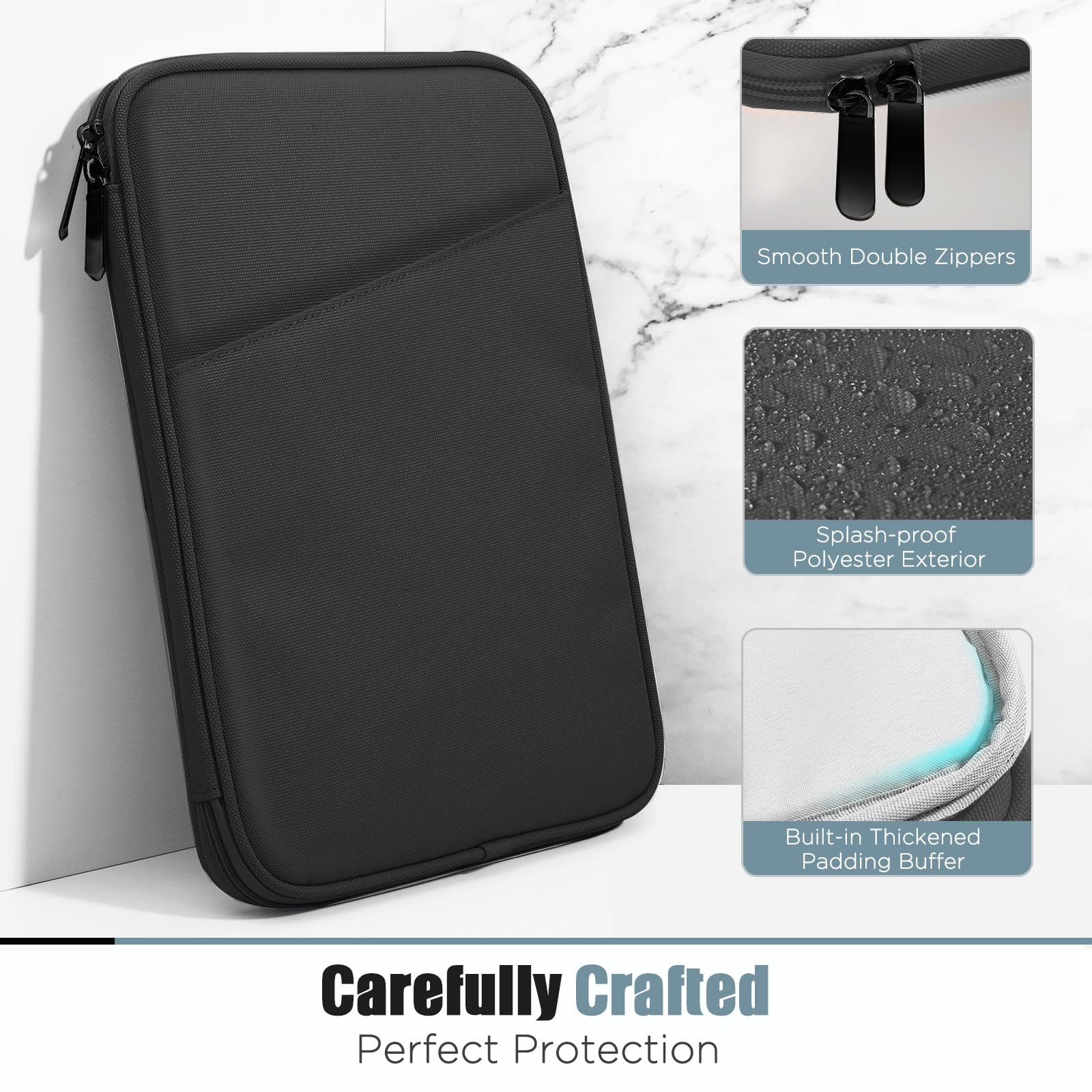 TiMOVO Torba na laptopa 13 cali do MacBook Neo (model 2026/A3404), smukłe etui ochronne z kieszenią na akcesoria, wyściełane, wodoodporne, czarna