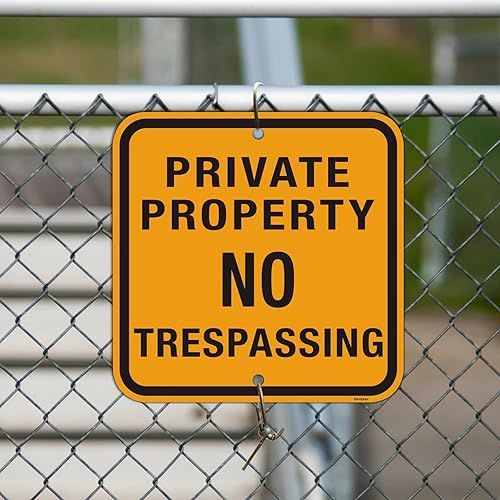 Miniatura 4 de Señal grande de propiedad privada No Trespassing, metal de aluminio reflectante, resistente a la intemperie al aire libre, fácil de instalar