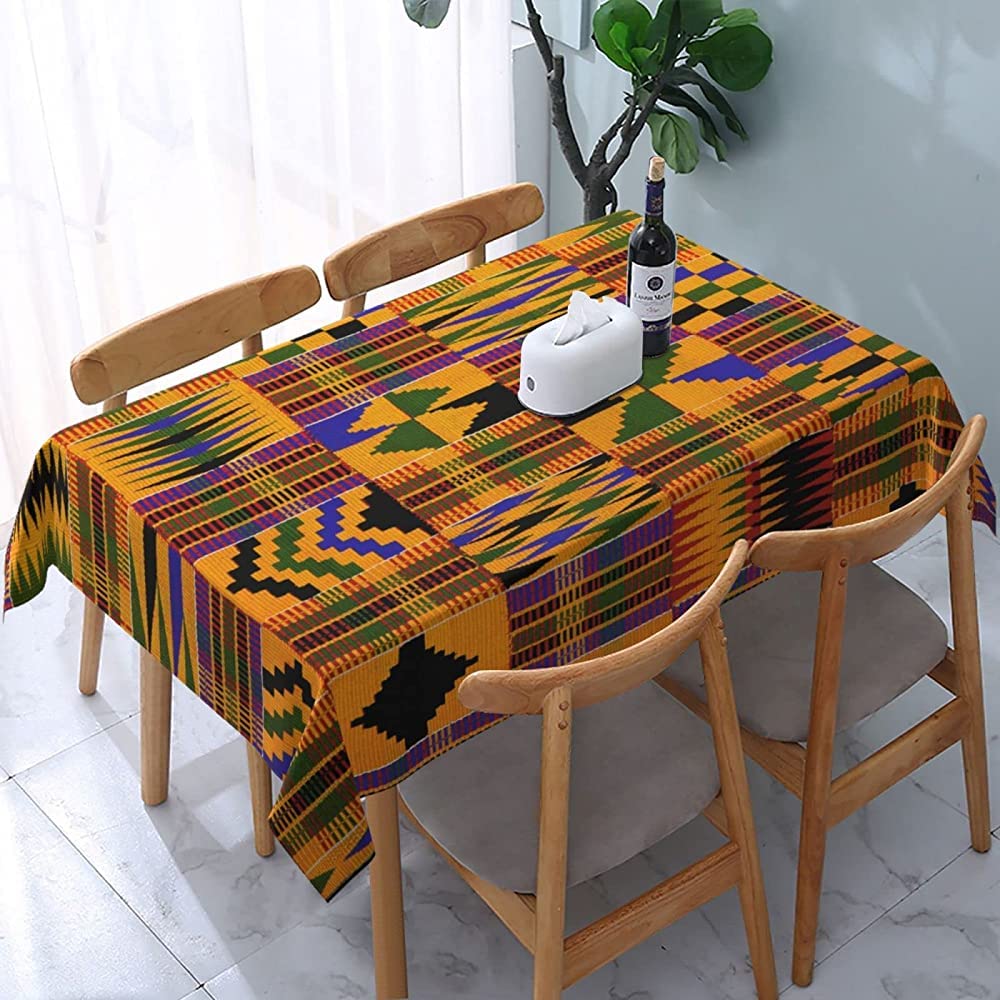Rectangular Party Tablecloth Ghana Kente Party Table Cloth Wipeable Tablecloths Wipe Clean Table Covers For Cafe Weddings Parties,137X183cm