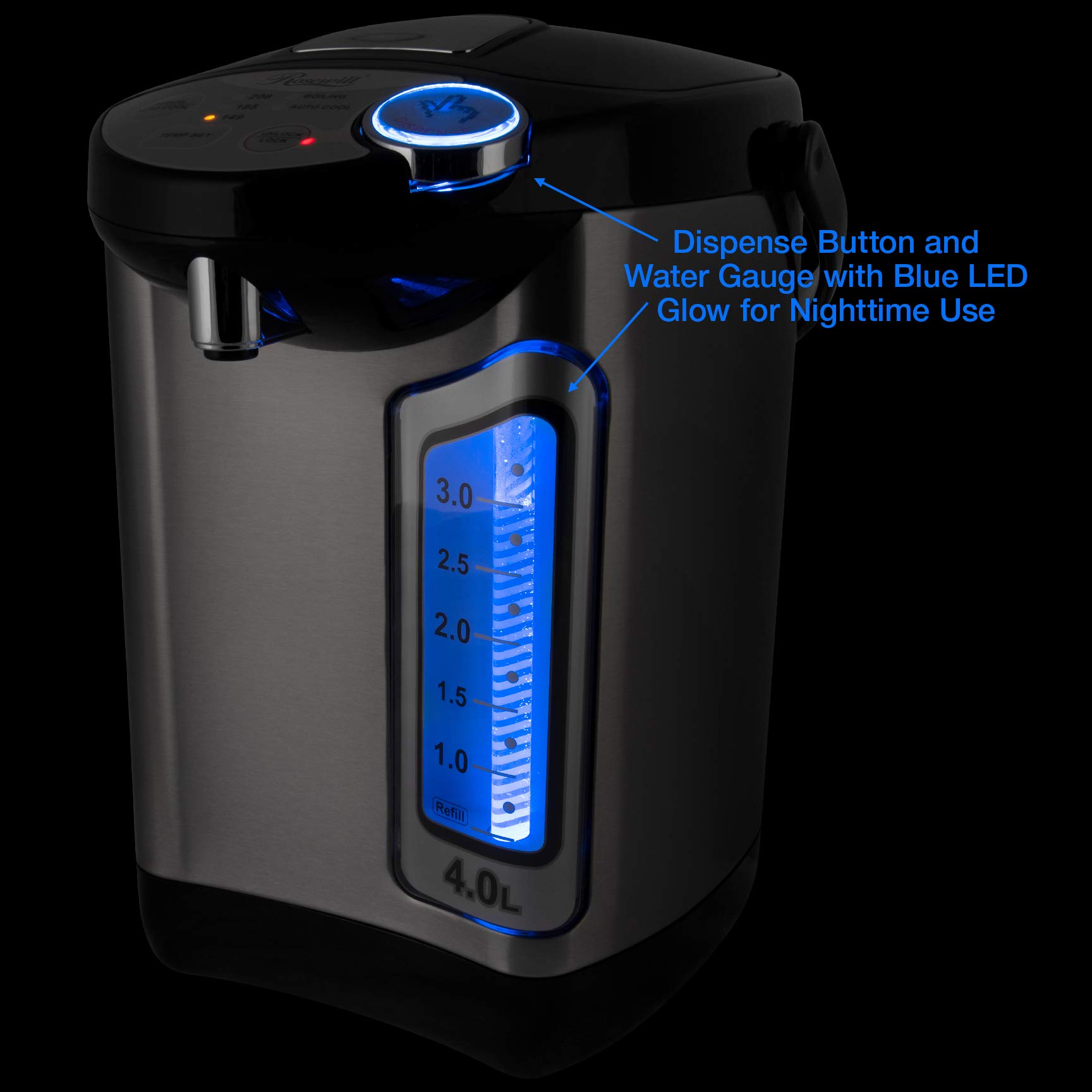 Amazon.com: Rosewill Electric Hot Water Boiler and Warmer, 4.0 Liter Hot  Water Dispenser, Stainless Steel / Black RHAP-16002 : Home u0026 Kitchen