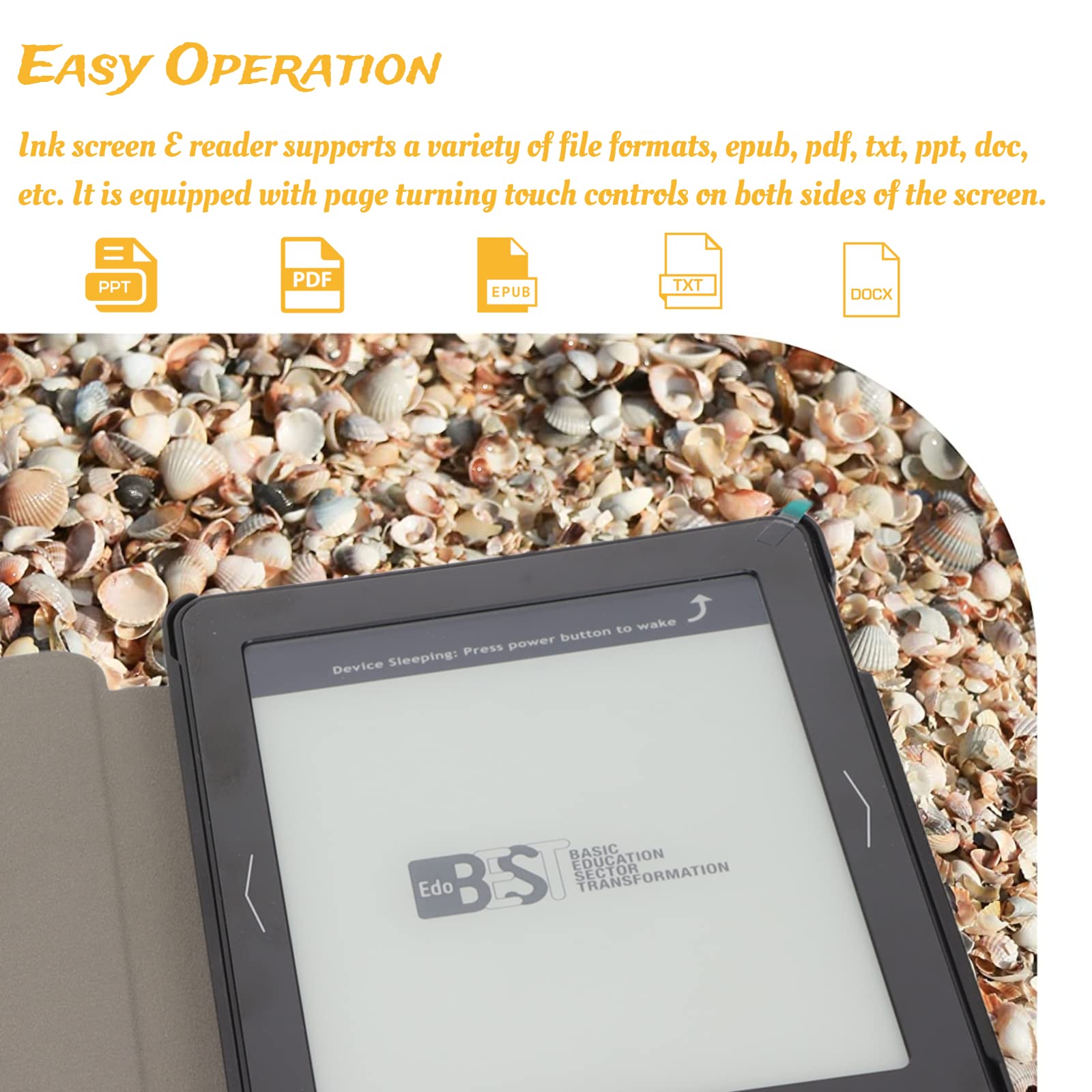 Ereader, Schermo a Inchiostro HD da 6 Pollici, 1448x10726, Lettori di Ebook per Android 8.1, Ebook Quad da 1 GB da 16 GB, WIFI BT, Dispositivo di Lettura Elettronica per