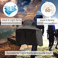 Vista 5 de Sombreros de protección solar para exteriores, gorra de pesca con solapa para el cuello, sombrero de ala grande para exteriores