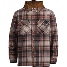 LeeHanTon Mens Heavyweight Hoodies Casual Zip Up Plaid Flannel Shirt Jackets Winter Thick Berber Lined Fleece Coat