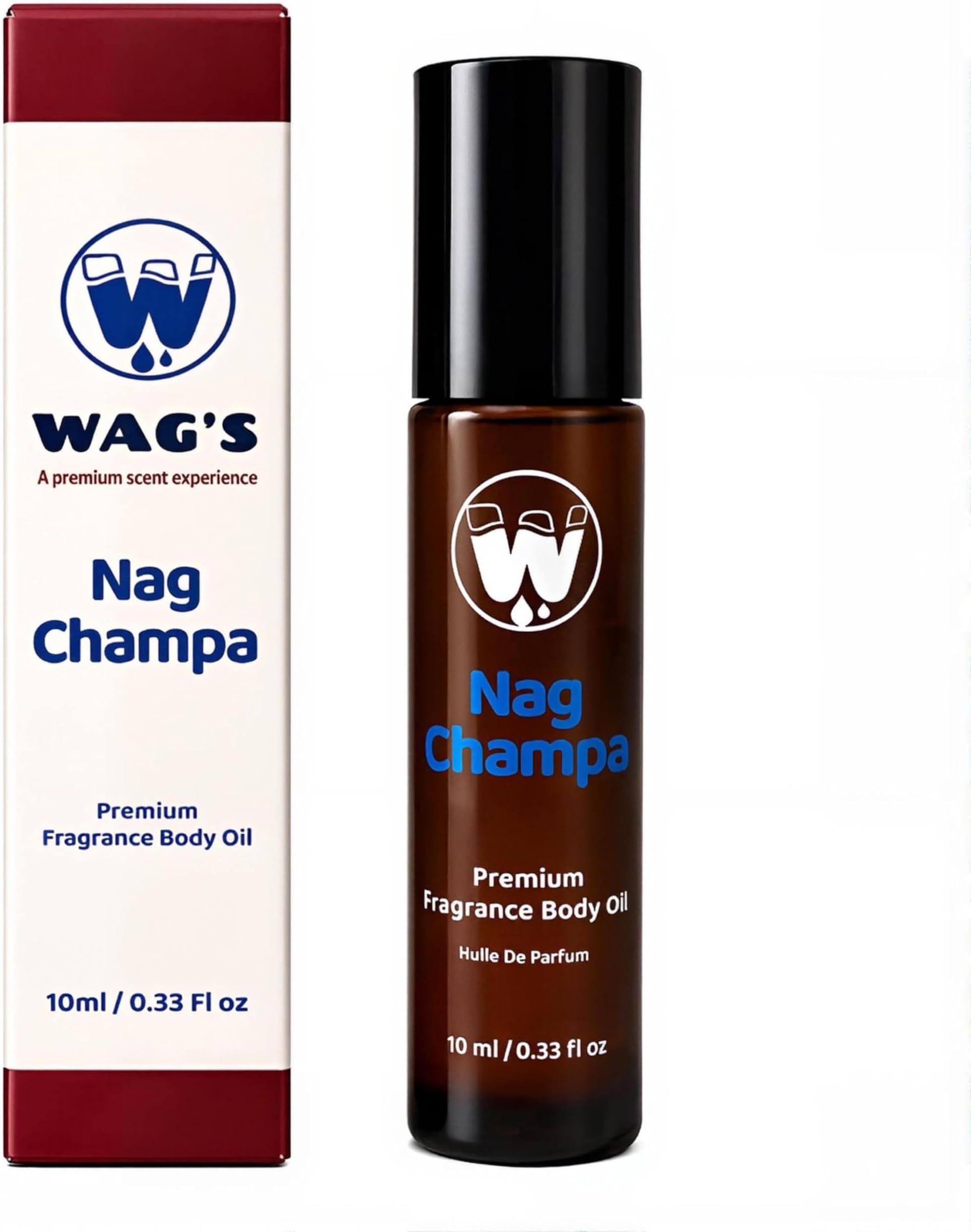 Nag Champa Perfume Oil, from 0.33oz Roll On to 4oz Glass Bottle (0.33oz Roll On)