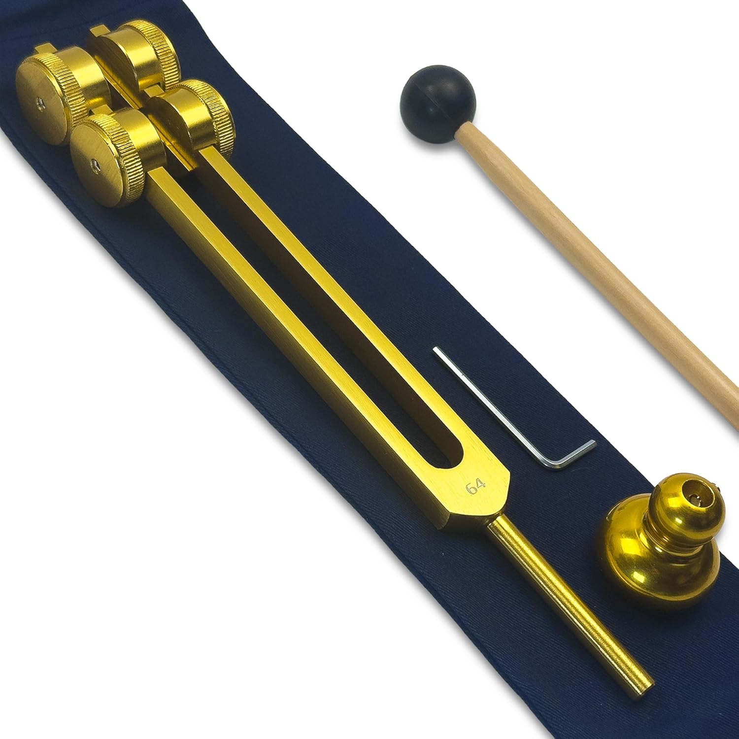 64 Hz OTTO Tuning Fork for Healing – OSTEOPHONIC Tool for Sound Therapy and Biofield Application | With Weighted Boot | Gold