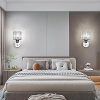 Sxtiger Modern Ezüst Kristály Fali Lámpa E27 LED Hálószoba Nappali Folyosó 8