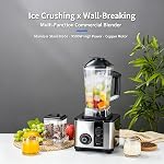 Mélangeur commercial multifonctions, 9500W, Lame d'acier inoxydable & Éventuellement, 15-Speed Commande, Moteur en cuivre, Petite tasse incluse, Smoothies & Broyage