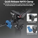 Nitze Moniteur Gimbal pour DJI RS4 Mini/RS 4 Pro/RS4 /RS Mini/ RS3 Pro/ RS3/ RSC 2/ RS2, avec NATO Serrure et pince 360° Moniteur de champ rotatif, 3 kg Charge utile - N28-S1