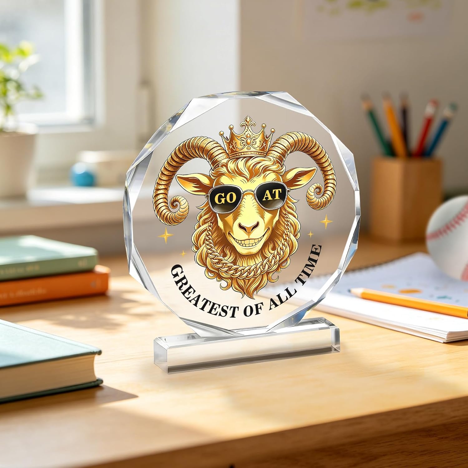 Laozai Funny Acrylic Goat Trophy Award - Goat Prize for Sports & Events