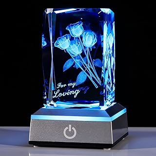 誕生日 結婚記念日 女性人気 母親 妻 彼女 プレゼント【正規品】K9クリスタル For My Loving バラの花 - スLEDライトベースUSB充電