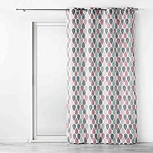 Douceur d'Intérieur, Rideau à Oeillets (140 x 260 cm) Palpito Rose, Polyester Imprimé