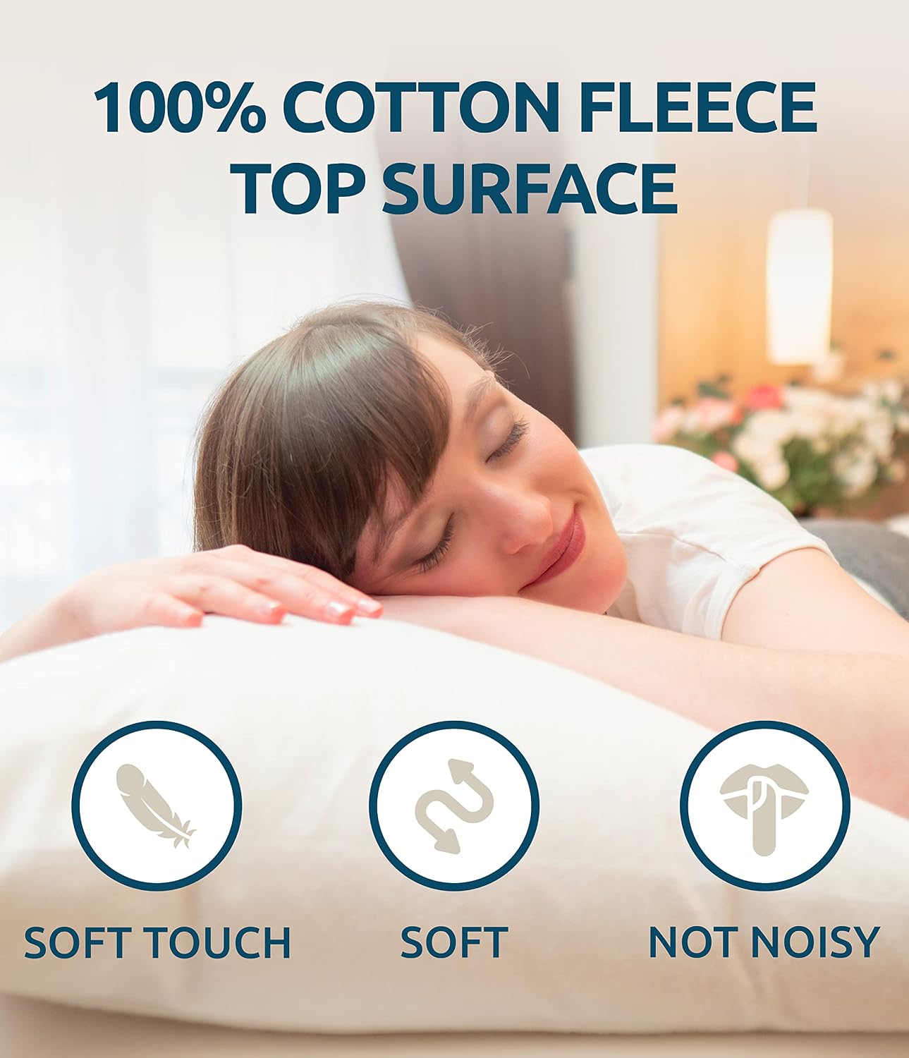 SLEEPZEN Waterproof Pillow Protector 60x60 cm (Set of 2), 100% Cotton, Breathable, Soft and Silent Pillow Protectors - Image 5