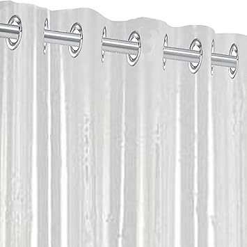 Kuber Industries PVC 1 Piece Eyelet 30 MM AC Curtain 9 Feet (Transparent) - CTKTC5675, Standard