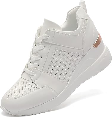 YZ Fashion Wedge Sneaker for Women High Heel Lace Up Platform Sneakers