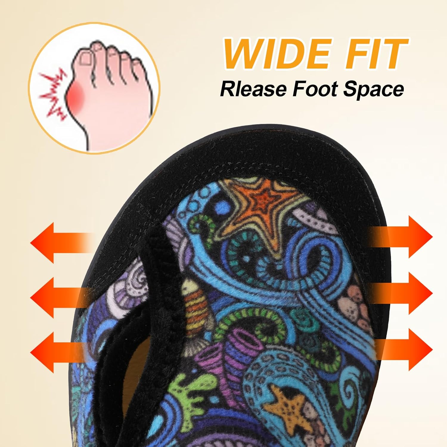 LeIsfIt Womens Slippers Wide Diabetic Shoes Adjustable Arthritis Edema House Shoes Indoor Outdoor Slippers - Image 3