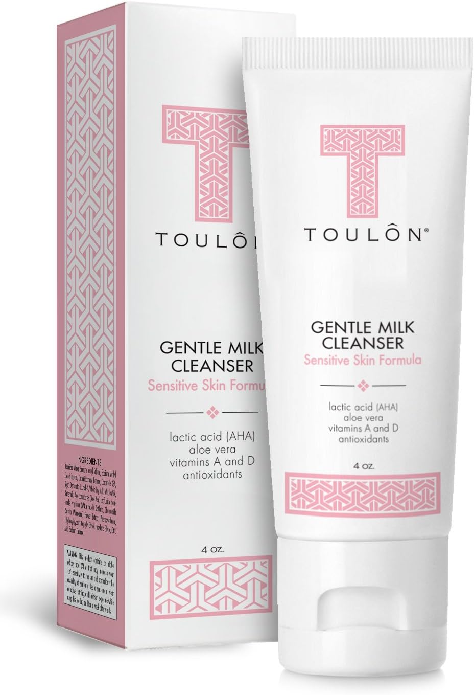 Gentle Milk Cleanser: Face Wash for Dry & Sensitive Skin; Mild Facial Cleanser with AHA, Lactic Acid, Aloe Vera & Antioxidants