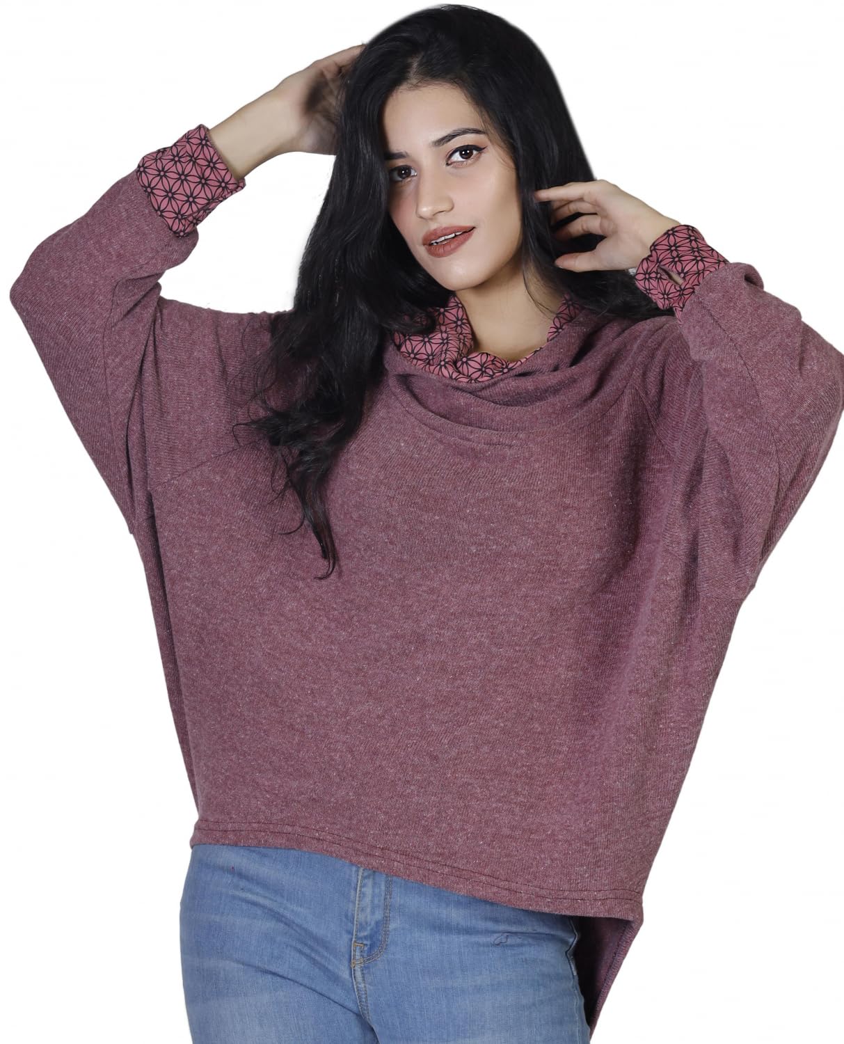 Guru-Boutique, Sweat à Capuche, Sweat-Shirt, Pull, Sweat à Capuche, Rose Antique, Ducoton, Size:M/L (42), Chandails, Sweat-Shirts à Manches Longues