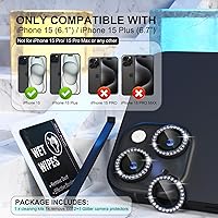 Vista 2 de Choiche Compatible para iPhone 15/iPhone 15 Plus Protector de Lente de Cámara Brillante, Vidrio Templado 9H Cubierta de Cámara Protector de Pantalla