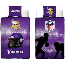 NFL Minnesota Vikings Bed Linen 135 x 200 cm + 80 x 80 cm 100% Cotton Renforce Linen Quality Zip American Football Fan Super Bowl Viktor Viking Ragnar Reversible Cover German Size