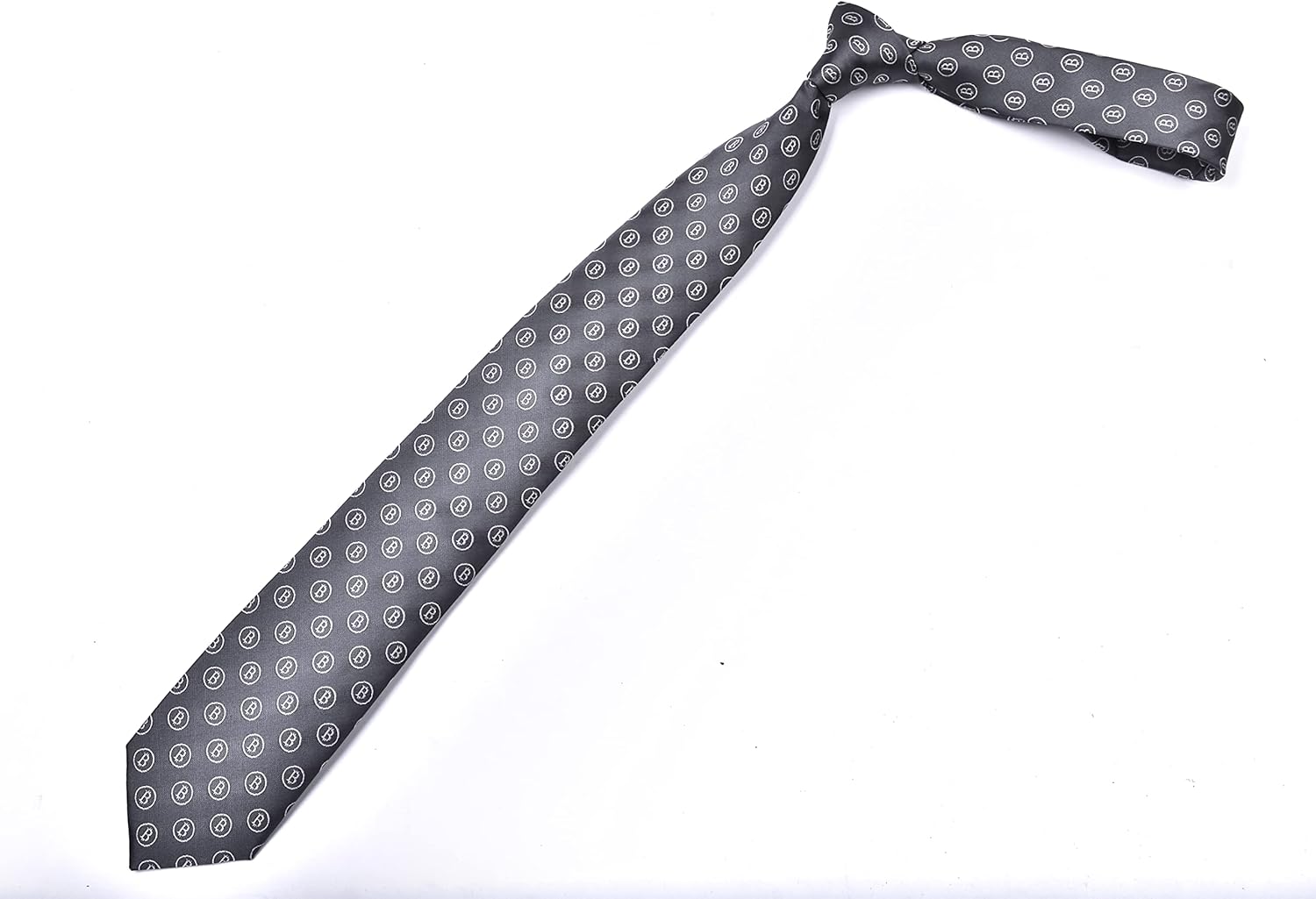 Maker V Grey Bitcoin Necktie - Blockchain Necktie - cryptocurrency necktie - crypto gift - crypto necktie - men's bitcoin necktie - men's bitcoin gift - Image 5
