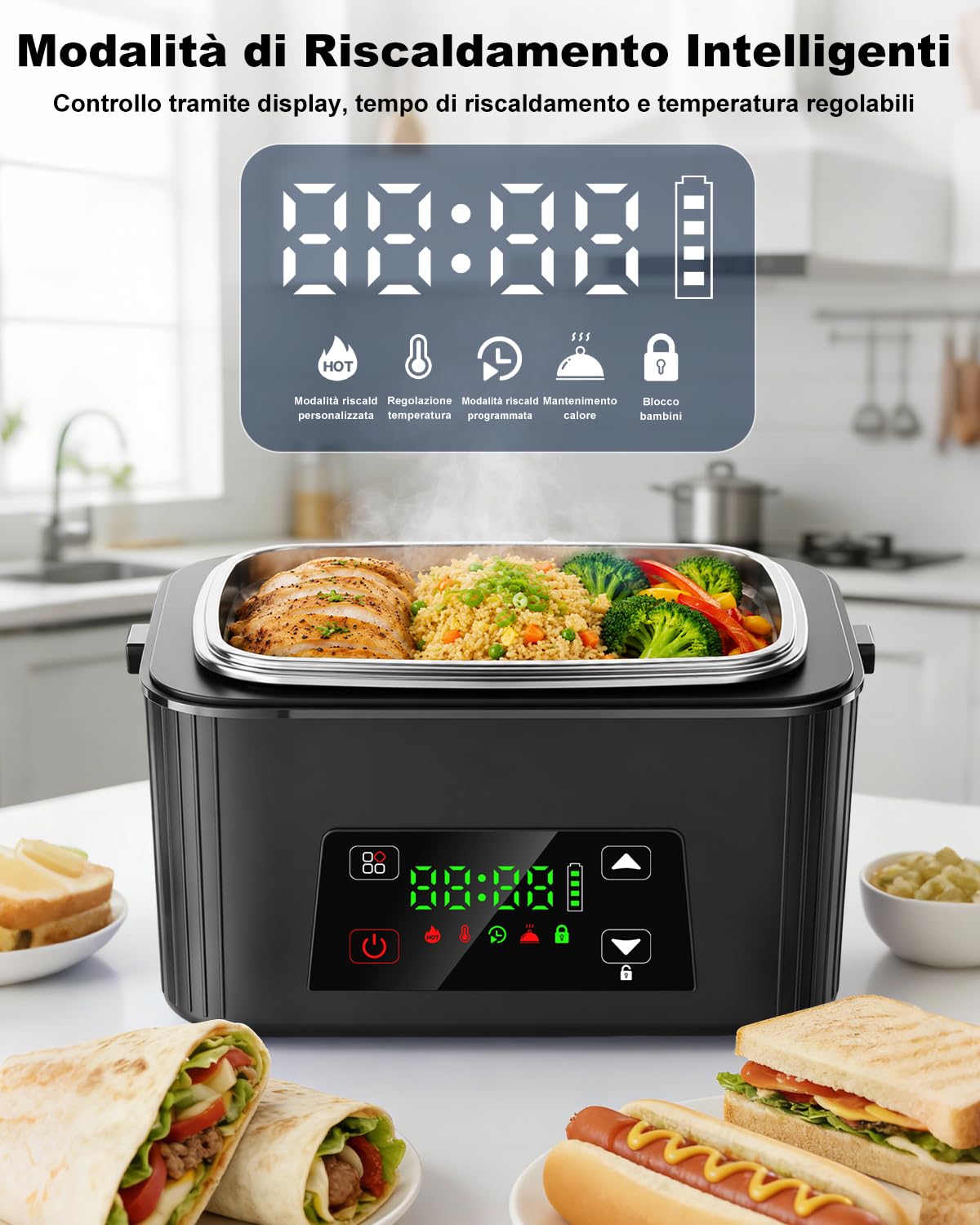 1.5L Scaldavivande Elettrico Portatile 100W