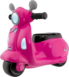 Chicco Vespa Primavera, Moto Correpasillos para Niños, Juguete para Niños con Panel Electrónico, Luz, Sonido y Ruedines Estabilizadores Extraíbles – Para Niños de 1 a 3 Años, Máx. 25 Kg, Rosa