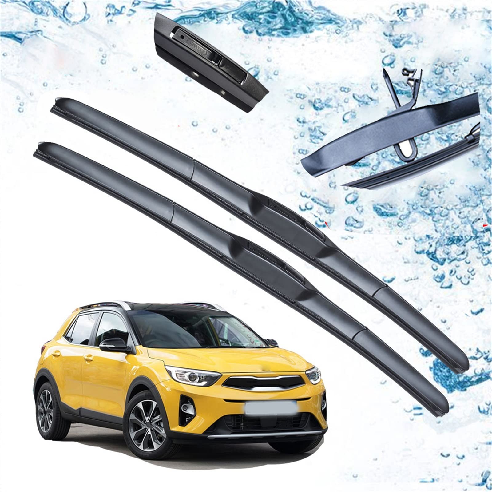 Balais d'essuie-glace pour KIA Stonic YB 2017-2020 avec fixation crochet en U
