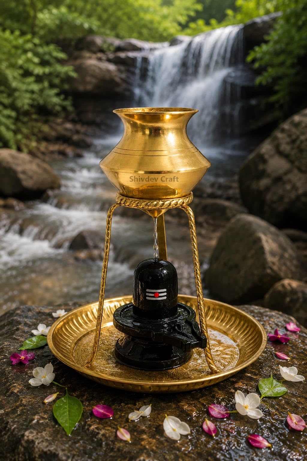 Brass Shivling Stand - Jalabhishek Set for Pooja -8
