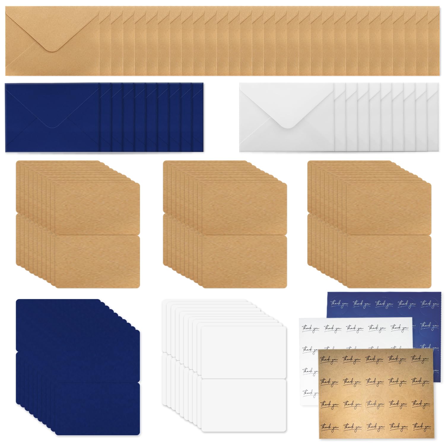 VEINARDYL 50 pas Thank You Cards with Envelopes and Stickers