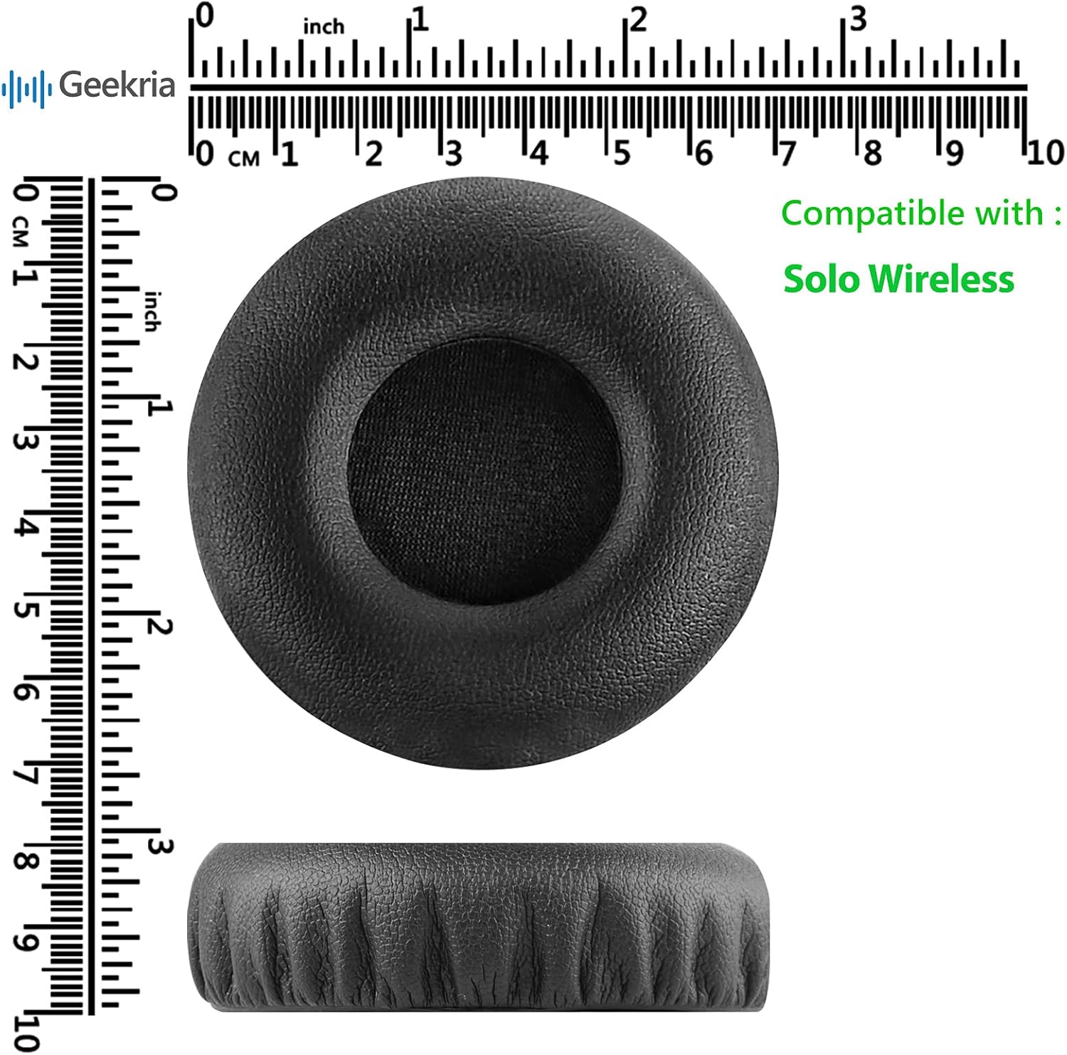 Four-step visual guide for installing headphone ear pads.