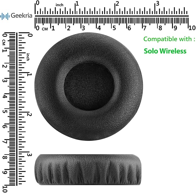 Almohadillas de Repuesto Geekria Compatibles con Audífonos Beats Solo Wireless (Solo Bluetooth) (810-00012-00) miniatura 6