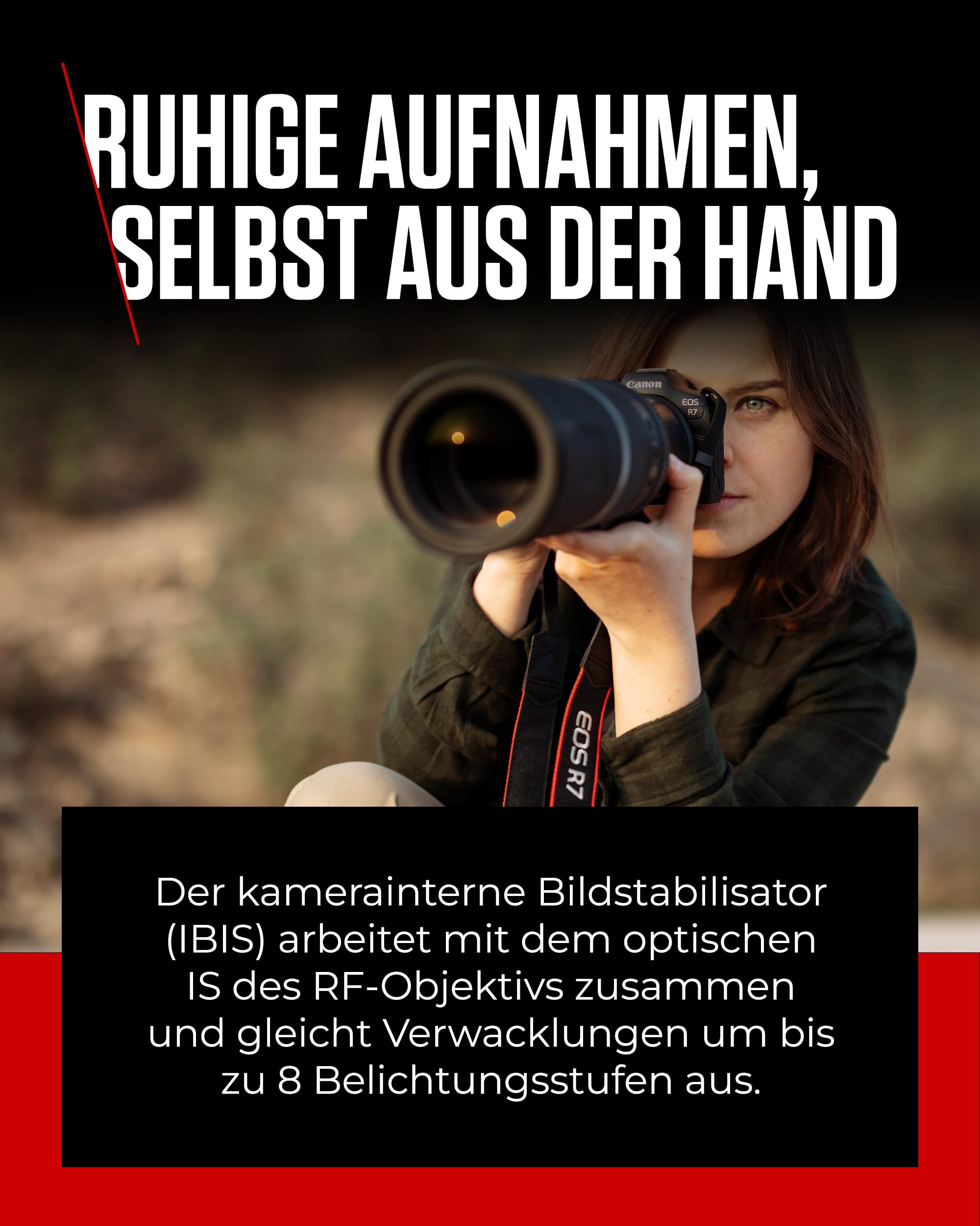 Canon EOS R7 Systemkamera mit RF-S 18–150mm Objektiv – 32,5 MP APS-C CMOS-Sensor – Dual Pixel CMOS AF II, integrierte Bildkombination, UVC/UAC-kompatibel - Perfekt, um Naturmomente einzufangen