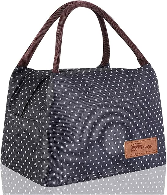 HOMESPON Lunch Bag Cute Cool Bag for Lunch Boxes Waterproof Fabric Foldable Picnic Handbag for Women, Adults, Students